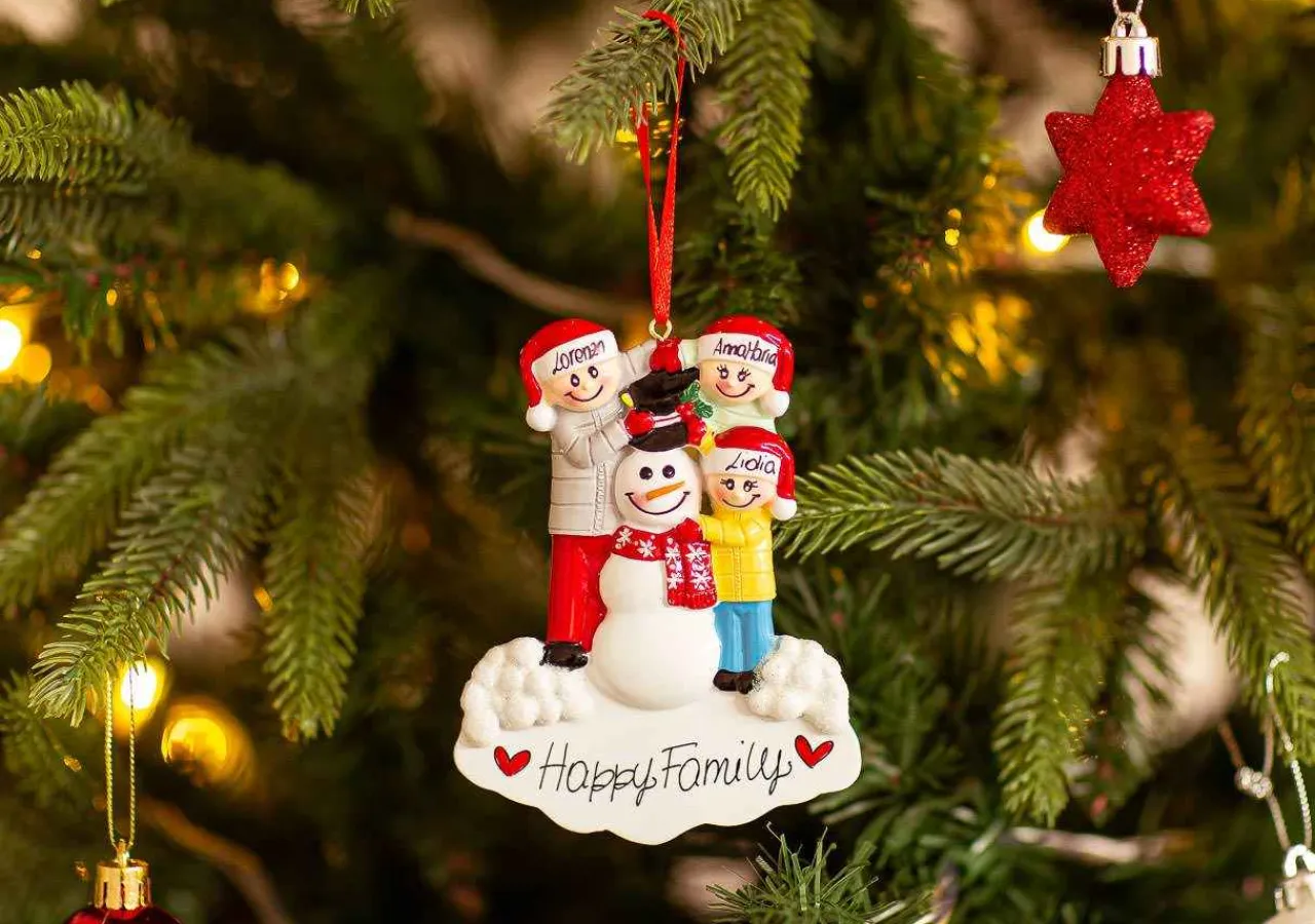 Christmas The Original Famiglia Con Pupazzo Di Neve In 3